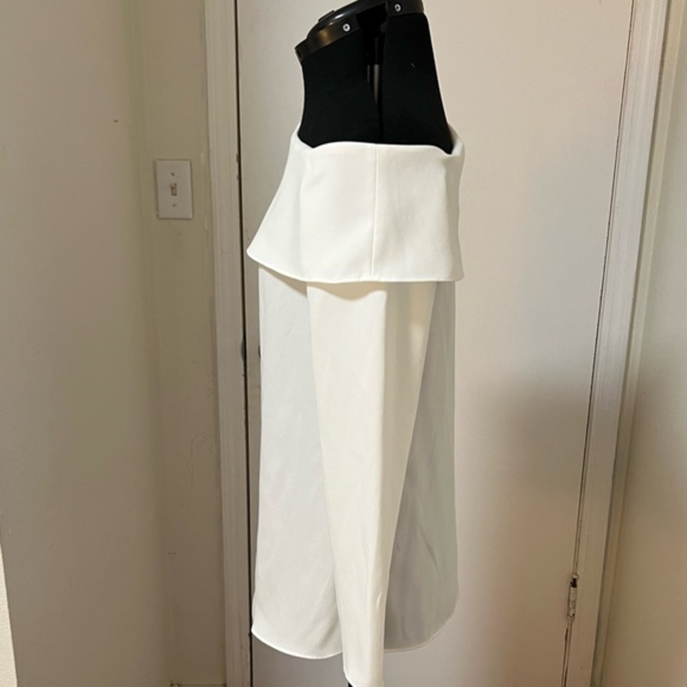 Club Monaco Kerni Off Shoulder Long Sleeve Crepe Blouse White Size Extra Small/0 - Picture 2 of 5